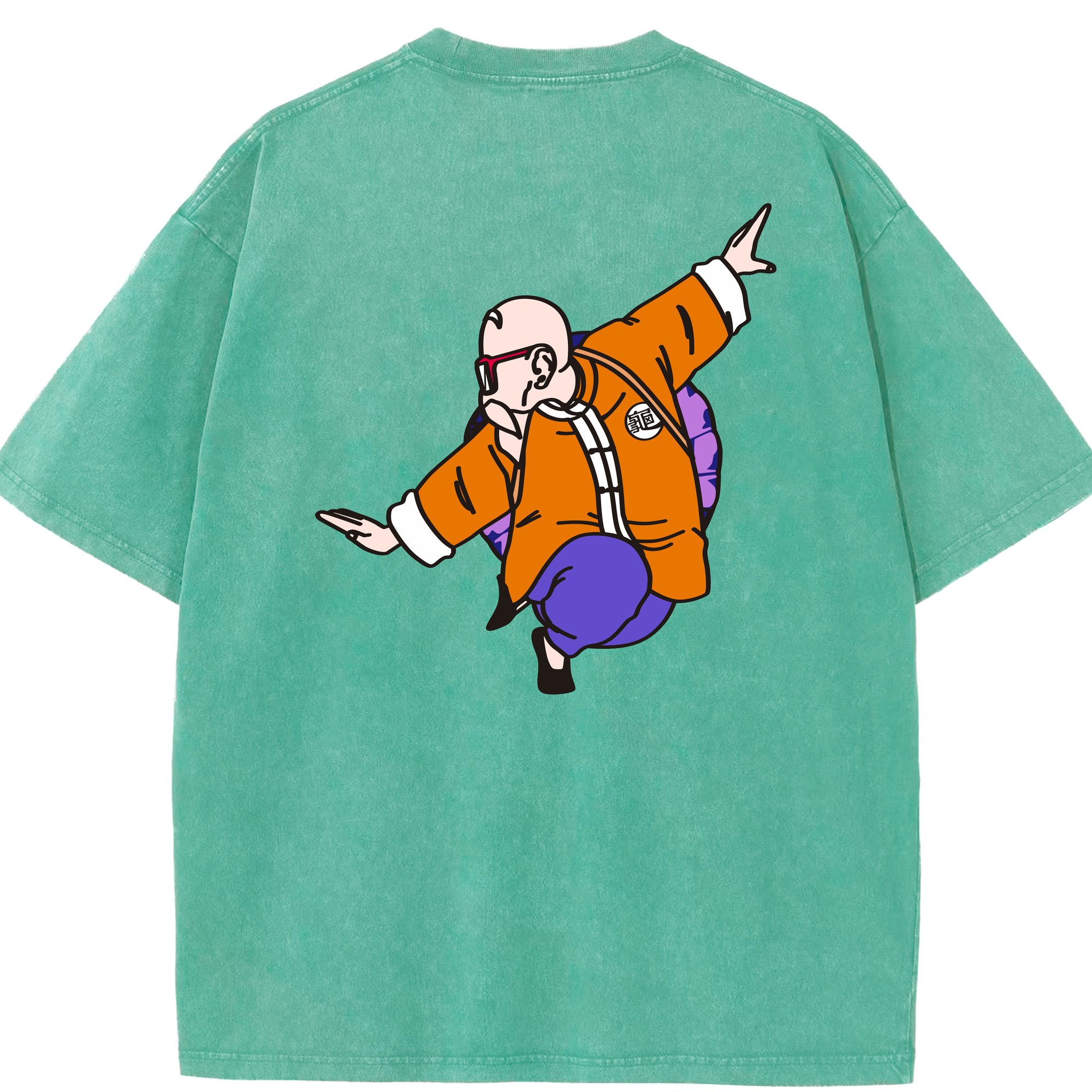 （画像用） ドラゴンボール 亀仙人（かめせんにん） DRAGON BALL Master Roshi Kame Sennin 綿100% ヴィンテージ風 半袖Tシャツ（背面プリント）
